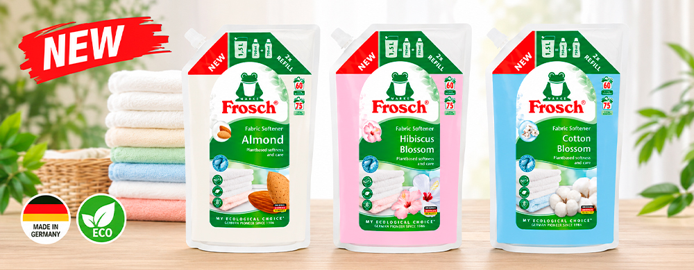 Новые экономичные упаковки кондиционеров Frosch 1500 мл