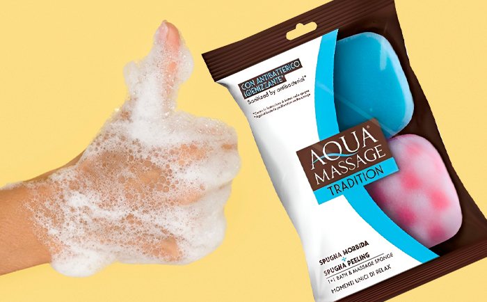 Губки для ванны Arix Tradition 1+1 Aqua Massage. Новинка из Италии!