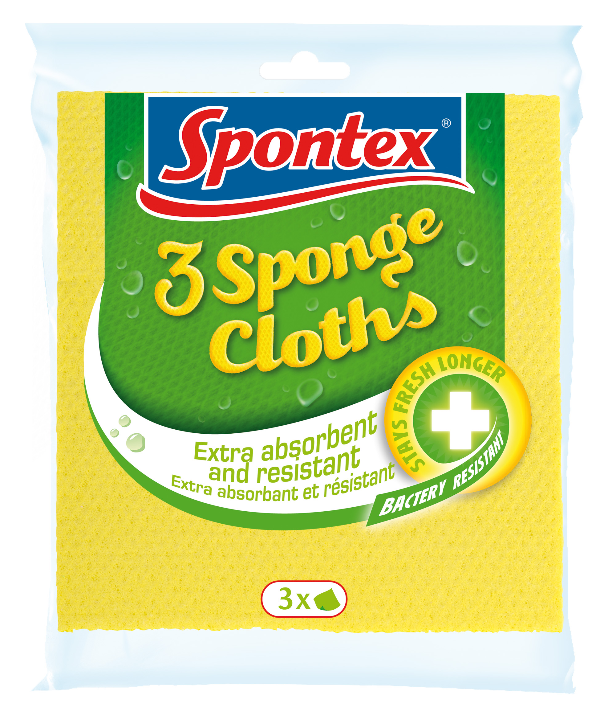 Салфетка губчатая 3шт Sponge Cloths Spontex