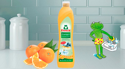 Молочко чистящее абразивное Апельсин производство Frosch Германия