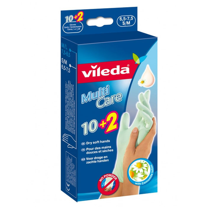 Перчатки мультиуход 10+2 сред/бол Vileda 