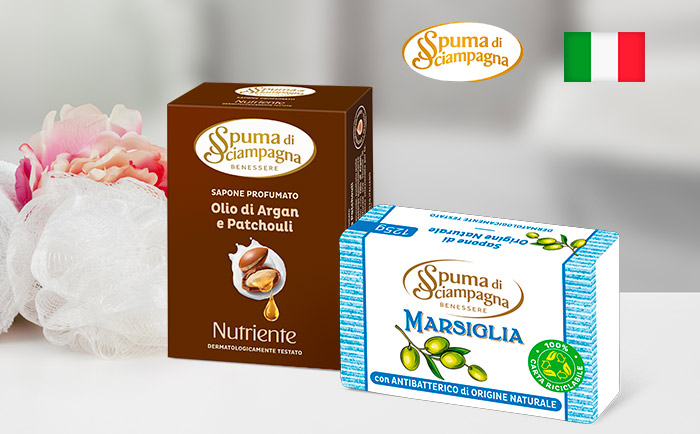 Мыло натуральное из Италии. Spuma di Sciampagna