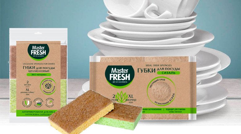 Губки для посуды из агавы целлюлозные
