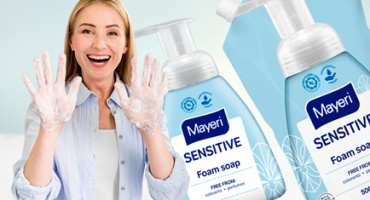 Расширение ассортимента Mayeri: Новая гипоаллергенная мыло-пенка Sensitive для чувствительной кожи