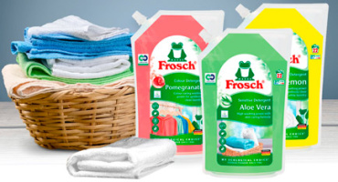 Новые жидкие средства для стирки от Frosch в объёме 1500 мл.